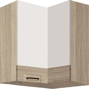 Fadome Horní univerzální rohová kuchyňská skříňka Favorit 54G-60 Barva dvířek: Bílý lesk, Zvolte korpus: Borovice andersen