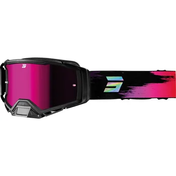 Motocyklové brýle Motokrosové brýle Shot Core fialové s iridiovým plexi