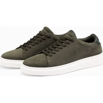 Pánská obuv Pánské klasické tenisky z měkkého semiše - tmavě olivové V3 OM-FOCS-0163 - 41