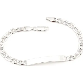 Náramek Pánský stříbrný náramek s destičkou marina 21 cm 78460F + dárek zdarma