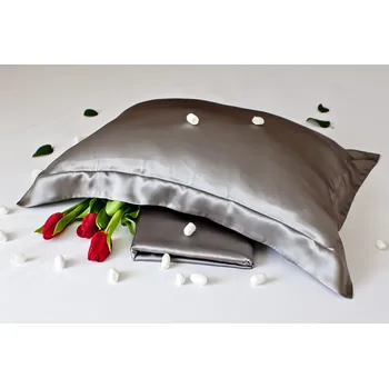 Povlečení Cutis Šedá L – Hedvábný povlak na polštář 70x90+6 cm