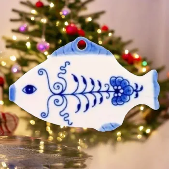Talíř Vánoční ozdoba - rybička CIBULÁK, modrá, Český porcelán ▪ Kč 359 ️ - Luxurytable.cz Český porcelán