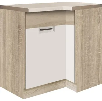 Kuchyňská skříňka Fadome Dolní rohová kuchyňská skříňka Favorit 15D, levá Barva dvířek: Bílý lesk, Zvolte korpus: Borovice andersen