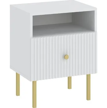 Noční stolek Noční stolek 1S ALMONTE bílá/zlatá