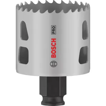 Pilová děrovka Vrtací korunka - děrovka na měkké dřevo, sádrokarton, plasty, neželezné kovy a kovové trubky Bosch PRO MULTI MATERIAL PC PLUS - 54x44mm, 8% kobaltu, rychlořezná ocel, beznástrojový upínací systém Power Change Plus (2608594390)