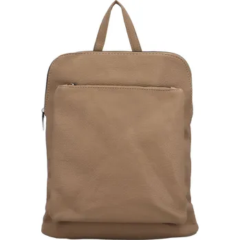 Městský batoh Trendy dámský koženkový kabelko-batoh Sookoro, tmavě béžová
