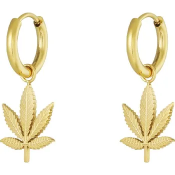 Náušnice ORNAMENTI Pozlacené náušnice Cannabis gold