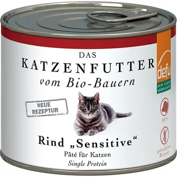 Krmivo pro kočku Defu Sensitive bio hovězí paštika 200 g