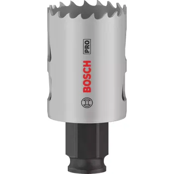 Pilová děrovka Vrtací korunka - děrovka na měkké dřevo, sádrokarton, plasty, neželezné kovy a kovové trubky Bosch PRO MULTI MATERIAL PC PLUS - 35x44mm, 8% kobaltu, rychlořezná ocel, beznástrojový upínací systém Power Change Plus (2608594378)