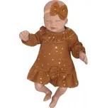 Mušelínové šatičky s hvězdičkami + čelenka Z&Z, skořicová, vel. 80; 80 (9-12m)