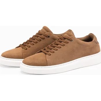 Pánské tenisky Klasické pánské tenisky z měkkého semiše - světle hnědé V1 OM-FOCS-0163 - 44