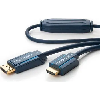Video kabel Clicktronic DisplayPort - HDMI kabel, DP(M) -> HDMI A(M), 1m