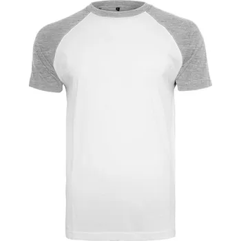 Pánské tričko Build Your Brand Pánské triko BY007 White-Heather Grey 3XL