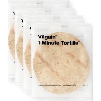 Pečivo Multipack 4 ks - Vilgain Minutová tortilla BIO – celozrnná italská tortilla pouze ze 6 surovin hotová za minutu