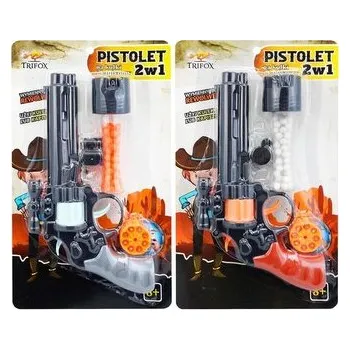 Dětská zbraň Pistolet 2w1 na kapiszony i kulki MIX