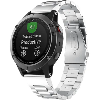 Řemínek na hodinky Kovový Garmin QuickFit řemínek 26mm - Stříbrný IR-AWGW-0286