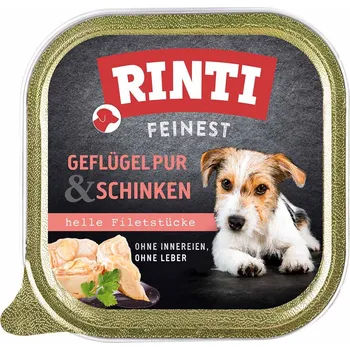 Krmivo pro psa Rinti Feinest Pur kuřecí se šunkou 44 × 150 g