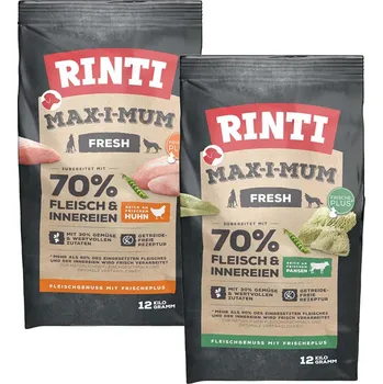 Krmivo pro psa Rinti Max-i-Mum variace chutí s kuřecím masem a dršťkami 2x12kg