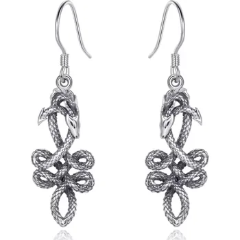 Náušnice For Silver Vintage dračí náušnice s keltským uzlem - Stříbro 925