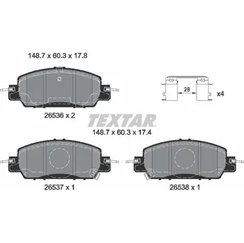 Brzdová destička Sada brzdových destiček, kotoučová brzda TEXTAR 2653601