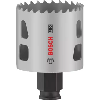 Pilová děrovka Vrtací korunka - děrovka na měkké dřevo, sádrokarton, plasty, neželezné kovy a kovové trubky Bosch PRO MULTI MATERIAL PC PLUS - 52x44mm, 8% kobaltu, rychlořezná ocel, beznástrojový upínací systém Power Change Plus (2608594389)