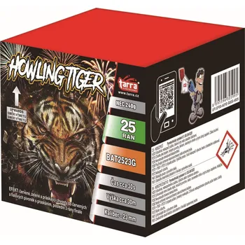 Zábavní pyrotechnika BATERIE VÝMETNIC HOWLING TIGER 25 RAN 18/1