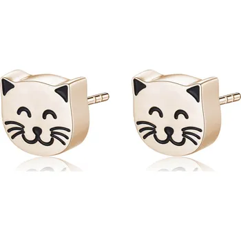 Náušnice S`Agapõ Krásné bronzové náušnice kočičky CLICK SCK155 + 2 měsíce na vrácení zboží