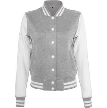 Dámský svetr Build Your Brand Dámská sportovní mikina BY027 Heather Grey-White XL