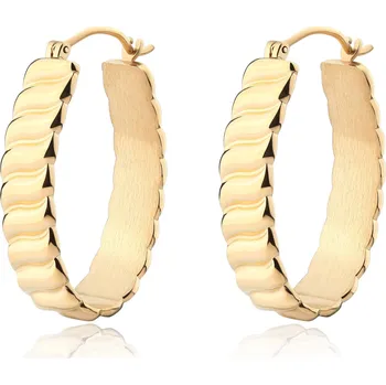 Módní doplněk S'Agapõ Slušivé pozlacené kruhové náušnice Chunky SHK58 + 2 měsíce na vrácení zboží