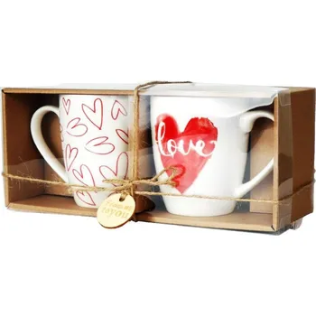 Hrnek 360ml, 2ks, MORENO srdíčka, new bone, DB