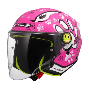 Helma na motorku LS2 OF622 FUNNY II PAWS PINK