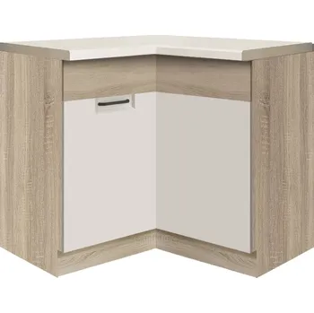 Kuchyňská skříňka Fadome Dolní univerzální rohová kuchyňská skříňka Favorit 16D + cargo police Barva dvířek: Bílý lesk, Zvolte korpus: Borovice andersen