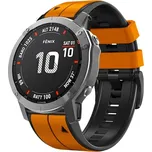 Double silicon QuickFit řemínek pro Garmin 22mm - Oranžovo/Černý IR-AWGW-0295