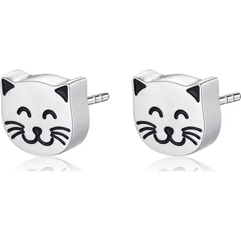 Módní doplněk S`Agapõ Krásné ocelové náušnice kočičky CLICK SCK154 + 2 měsíce na vrácení zboží