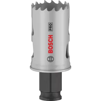 Pilová děrovka Vrtací korunka - děrovka na měkké dřevo, sádrokarton, plasty, neželezné kovy a kovové trubky Bosch PRO MULTI MATERIAL PC PLUS - 29x44mm, 8% kobaltu, rychlořezná ocel, beznástrojový upínací systém Power Change Plus (2608594374)