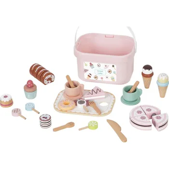 Dřevěná hračka Tooky Toy Dřevěný čajový set v kyblíku