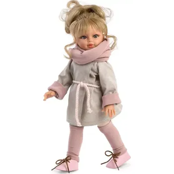 Panenka Realistická panenka SABRINA v šedém plášti od firmy ASIVIL ze Španělska (Velikost 40 cm)