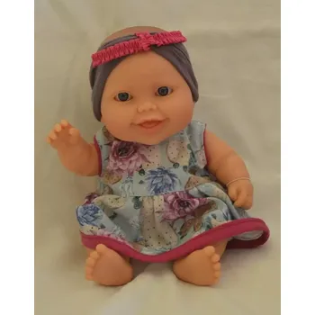 Panenka Realistická panenka holčička Bibi v pestrobarevných šatech od firmy Paola Reina ze Španělska - B (Los Peques 21 cm)