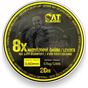 Návazcová Šňůrka CatCare Cano Leader Hooklink x8 20 m Varianta: Cano Leader Hooklink x8 20 m 0,60 mm 57 kg