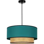 Duolla - Lustr na lanku BOHO 1xE27/15W/230V pr. 45 cm tyrkysová/ratan