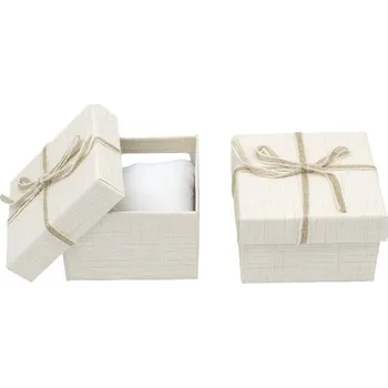 Dárková krabička Mareb Dárková krabička na šperky s polštářkem 9 x 9 x 5.5 cm - světle béžová