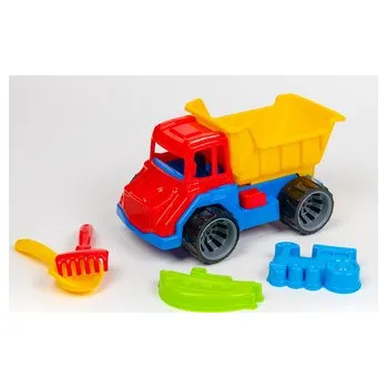 Hračka na písek Auto sklopka funkční s lopatkou, hráběmi a formičkami
