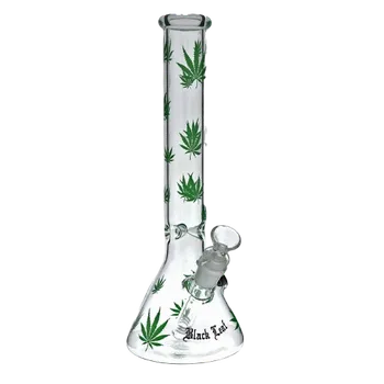 CBD Bong Black Leaf - Leaffly Beaker