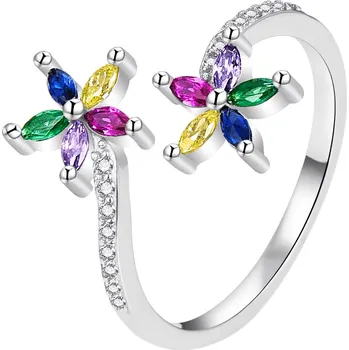 Prsten Agato Otevřený stříbrný prsten Květiny AGT-R28C 52 mm + 2 měsíce na vrácení zboží