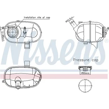Chladič motoru Vyrovnávací nádoba, chladivo NISSENS 996339