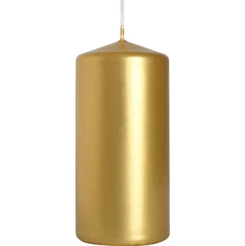 Svíčka Válcová svíčka Bispol metalická 50x100 - zlatá