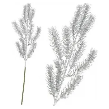 Umělá větvička jedle 47cm stříbrná, vánoční dekorace