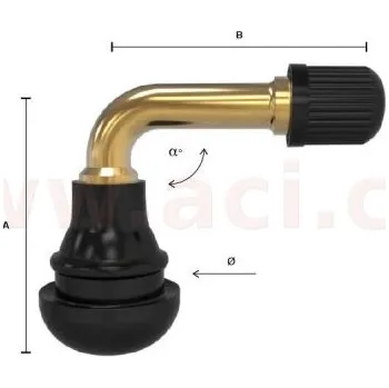 Autodíl ventil bezdušový moto, koloběžka TR411 E-Scooter 90°, pr.8,3 mm, PVR-70