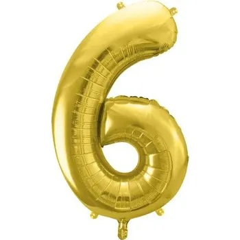 Balónek Balónek fóliový narozeniny číslo 6 zlatý 72 cm pa33580