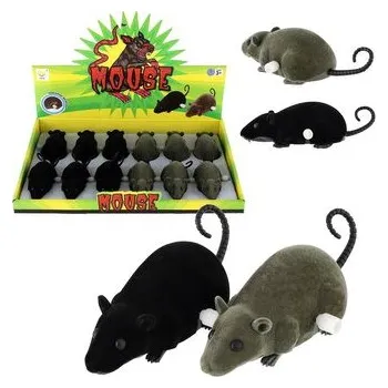 plyšák Mysz flokowana nakręcana MIX